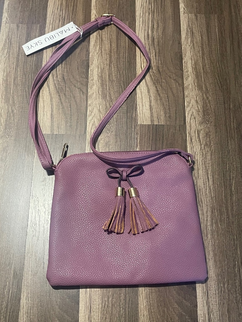Malibu Skye Purple Leather crossbody Purse